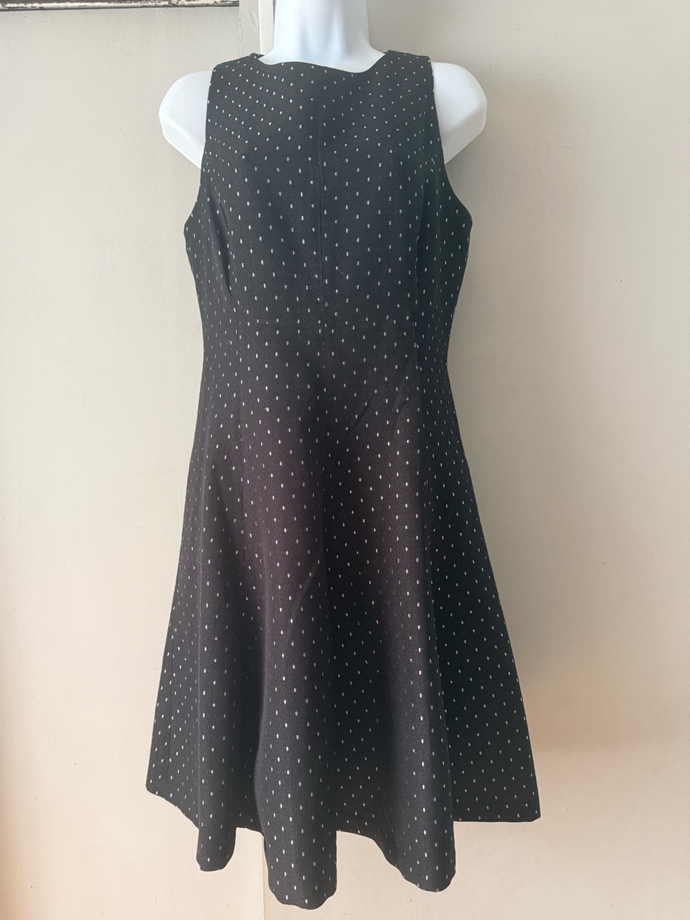 American Living Black flare skirt Dress with silver Dot Texture